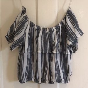 Off the shoulder Striped Shirt